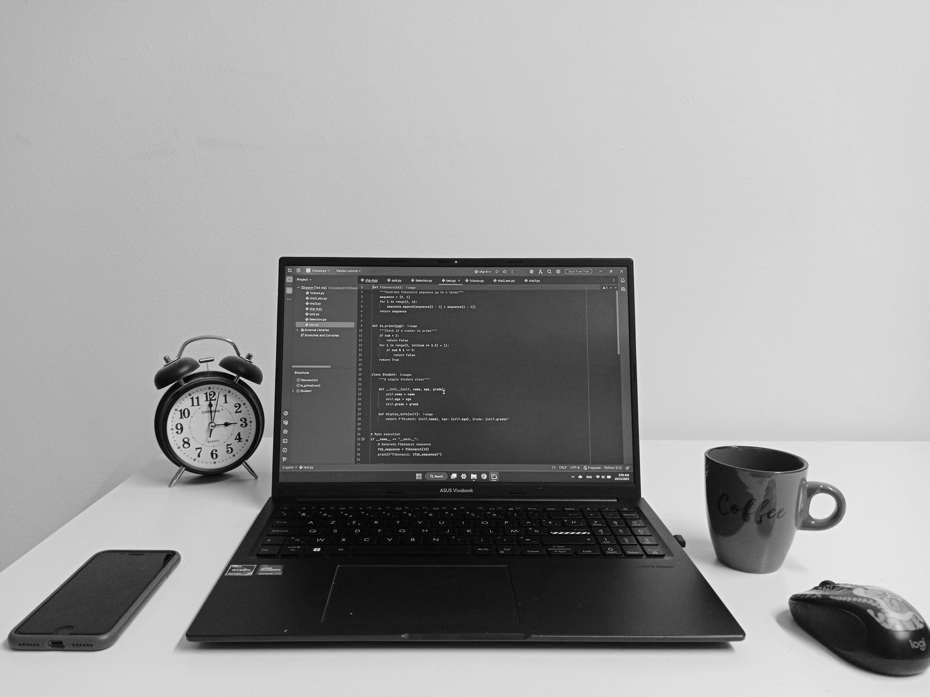 Developer workspace with computer setup